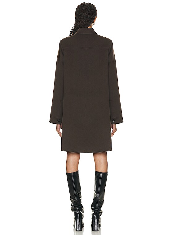 Loewe Trapeze Coat in Dark Chocolate Brown | FWRD