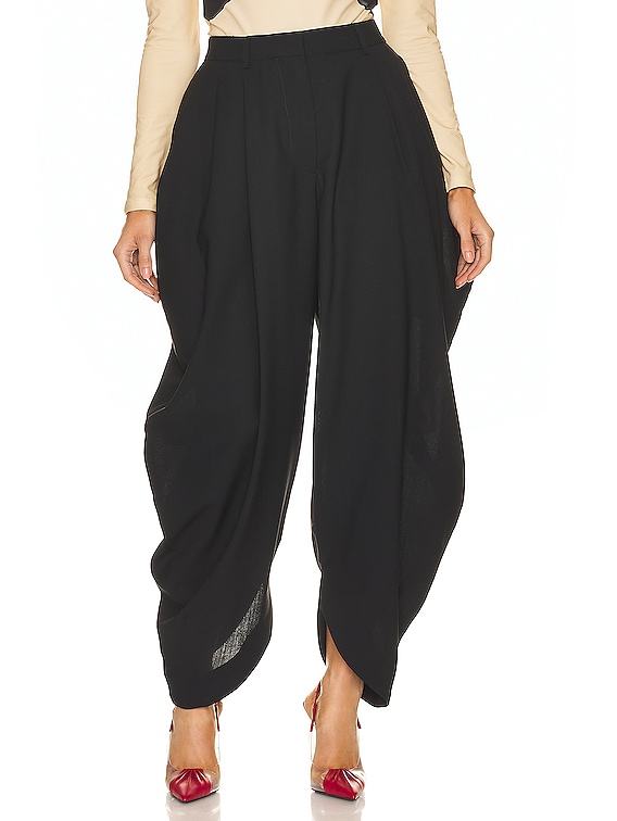 【関税&送料込】Loewe Tailored Trousers Draped trousers in cotton and silk Brown - LOEWE