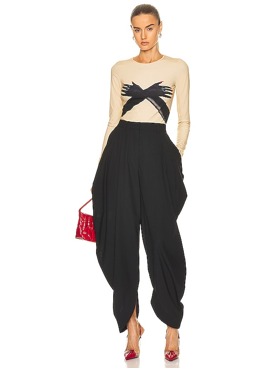 【送料&関税込】Loewe Pantalone Loewe Draped Trouser in Black | FWRD