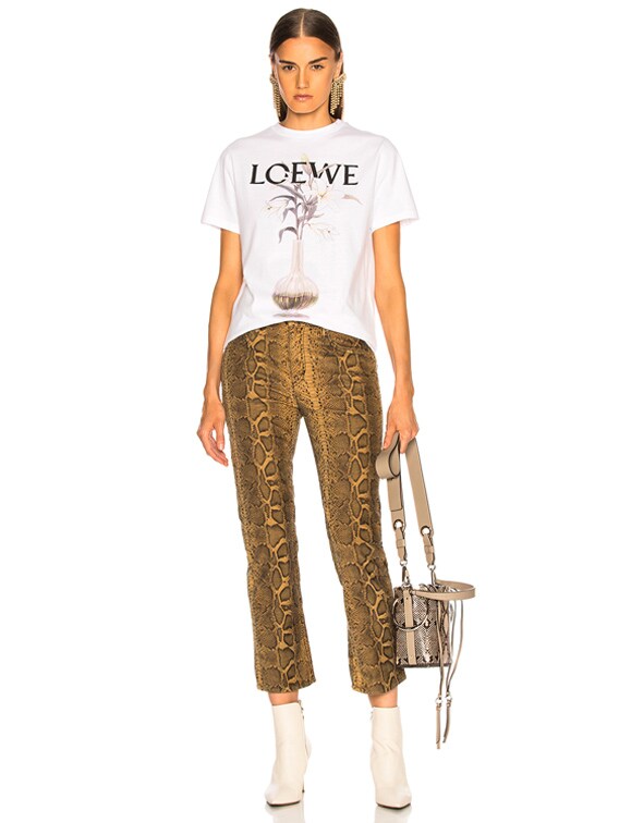 Loewe Flower Print Logo T-Shirt in Cream Cotton White ref.529996 - Joli  Closet