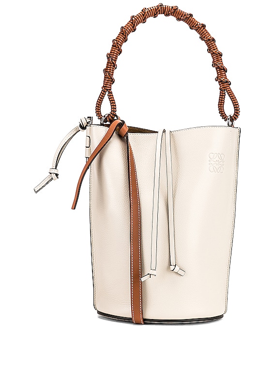 Loewe - Authenticated Gate Bucket Handbag - Leather White for Women, Never Worn