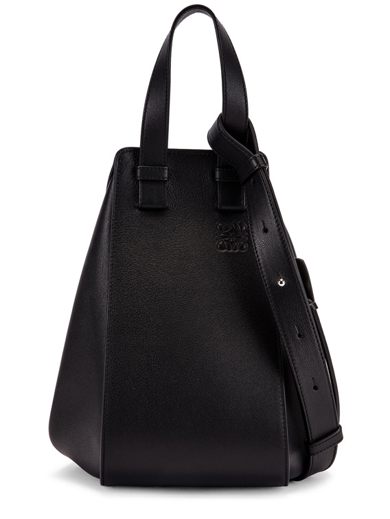 Hammock Small Leather Shoulder Bag in Black - Loewe