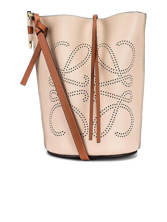 Loewe Gate Bucket Anagram Bag in Light Oat & Tan