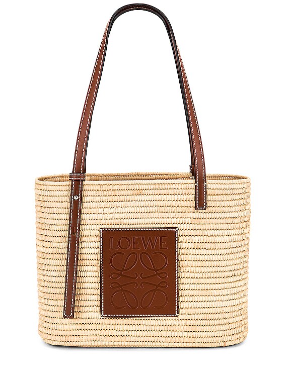 Loewe Paula's Ibiza - Small Square Basket Bag Natural White