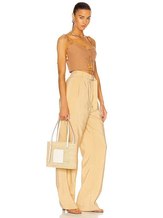 LOEWE かごバッグ 白BOLSO CESTA PEQUE NATURAL Loewe - Natural & White Small Basket Bag | Mitchell Stores
