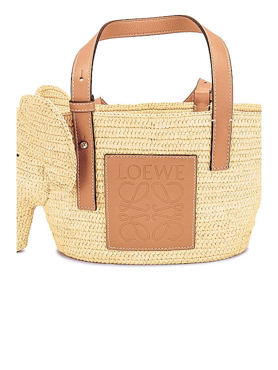 ☆関税込み☆【LOEWE】Elephant Small raffia and leather tote LOEWE Small Elephant Basket Raffia Tote | Saks Fifth Avenue