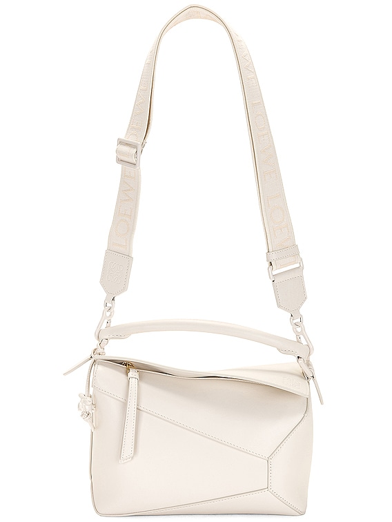 Loewe Women's Mini Puzzle Edge Leather Shoulder Bag - Soft White