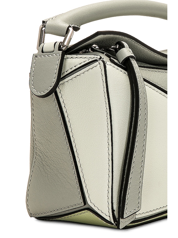 Loewe Puzzle Mini Bag in Ash Grey & Light Celadon | FWRD