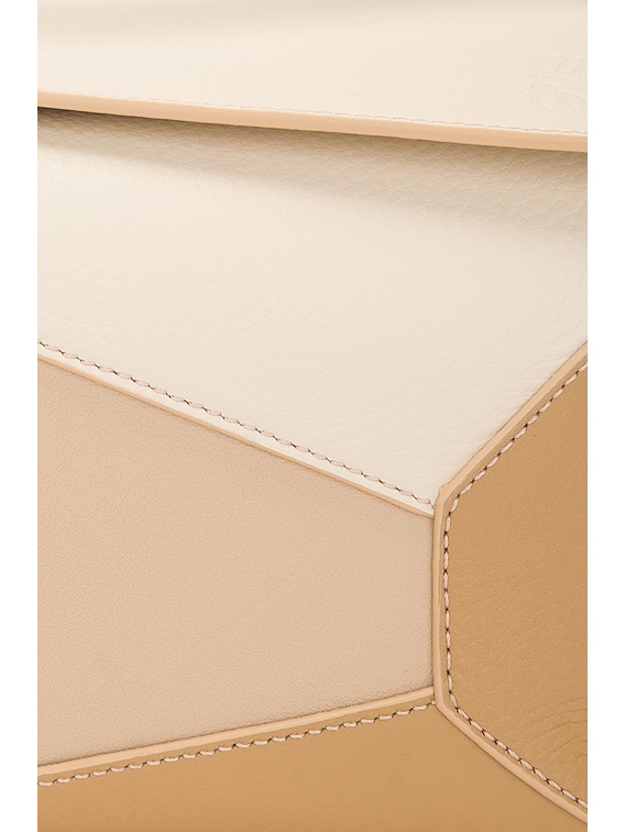 Loewe Puzzle Edge Small Bag in Angora, Dusty Beige, & Gold | FWRD