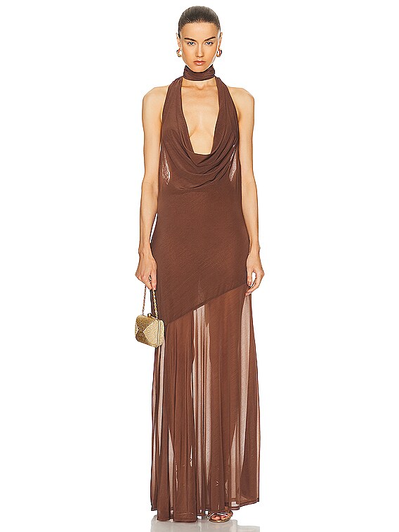 LPA Estelle Maxi Dress in Chocolate | FWRD