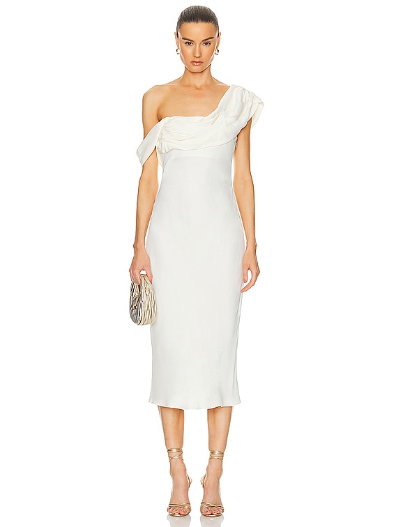 LPA Vania Midi Dress in Ivory | FWRD