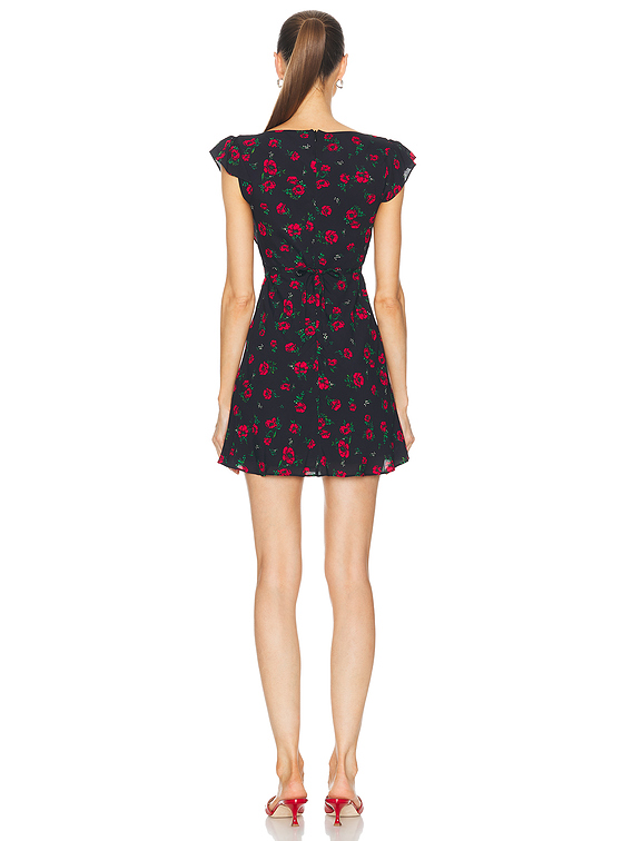 open lace back dress Kira mini dress red – Line & Dot main image 0