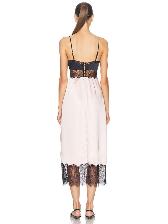 LPA Rosa Midi Dress in Pink & Black | FWRD
