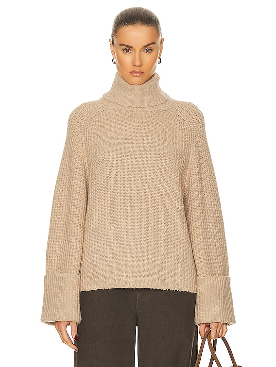 Tan turtleneck clearance sweater