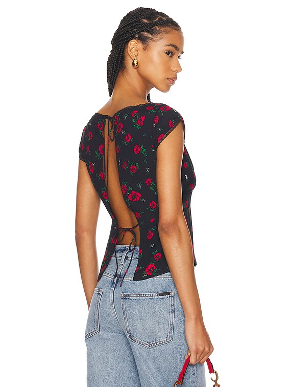 LPA Lina Top in Black & Red | FWRD