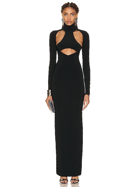 white christmas dresses Slash Cut-Out Maxi Dress