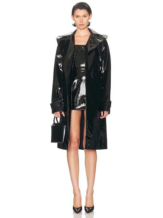 LaQuan Smith Trench Coat in Black | FWRD