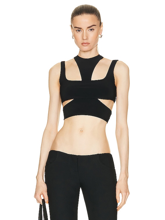 LaQuan Smith Cut Out Bralette in Black