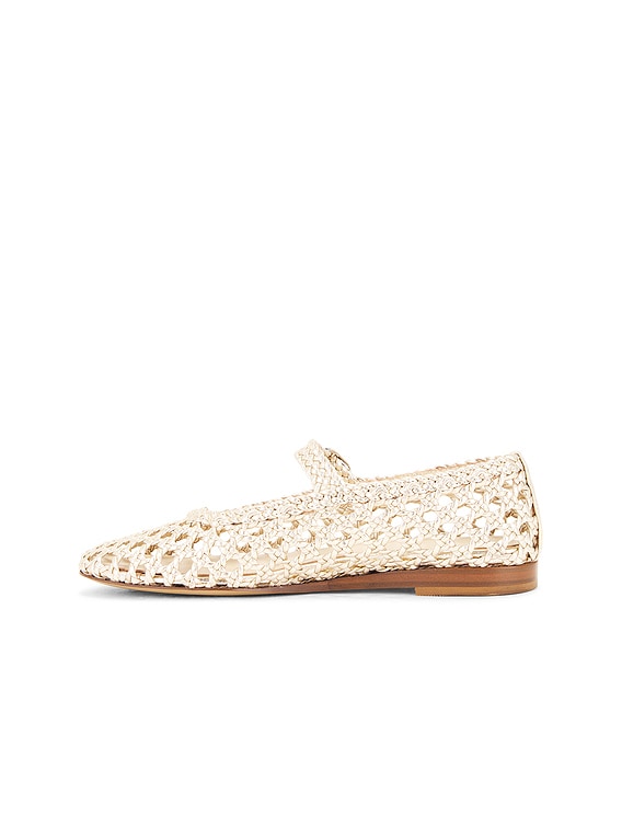 LE MONDE BÉRYL メリージェーンシューズ 36 LE MONDE BÉRYL Mary Jane Woven Flat in Gold | FWRD
