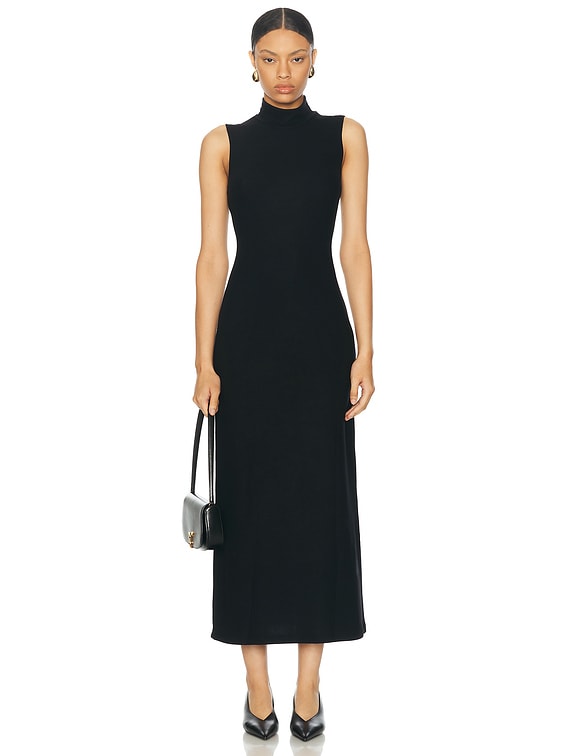 国内発送/送料関税込【Rotate】 V-neck long dress LESET Lauren Sleeveless Turtleneck Maxi Dress in Black | FWRD
