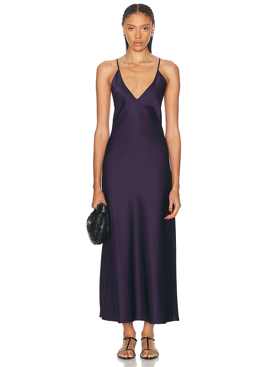 LESET Barb Backless Dress in Deep Purple