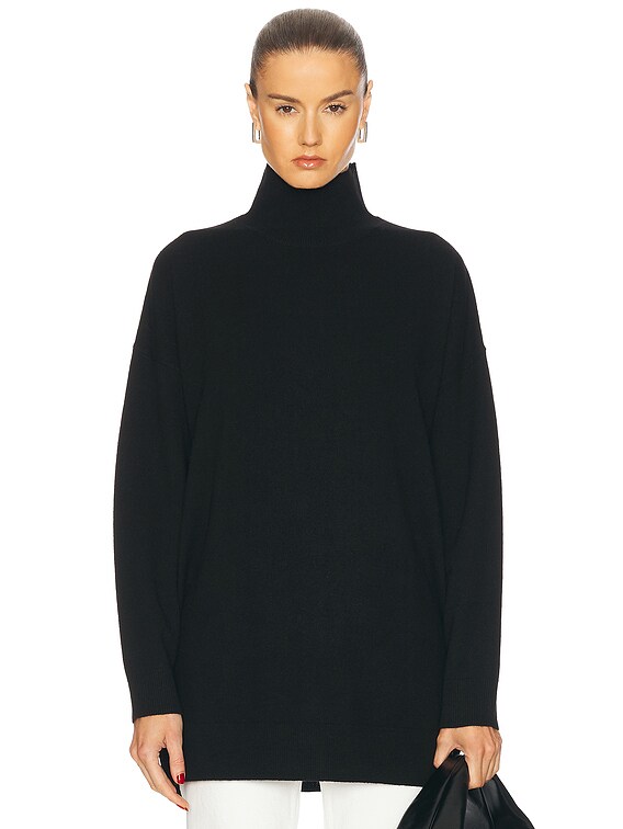 LESET Zoe Oversized Turtleneck Sweater in Black | FWRD