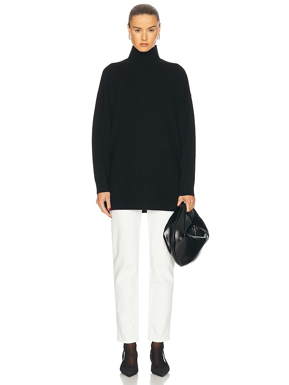 LESET Zoe Oversized Turtleneck Sweater in Black | FWRD
