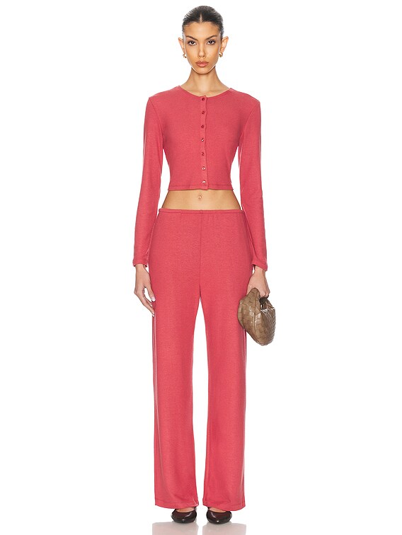 LESET Lauren Crop Cardigan in Radish | FWRD