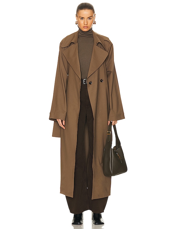 LESET Jane Trench Coat in Soil | FWRD