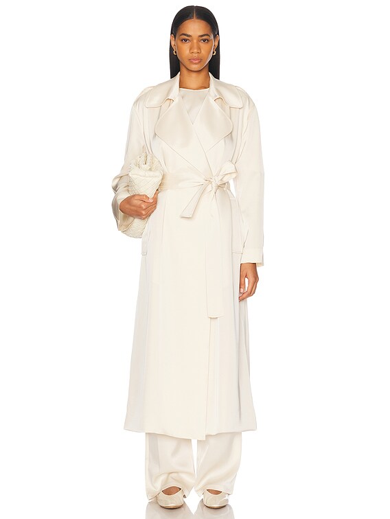 LESET Barb Trench Coat in Creme | FWRD