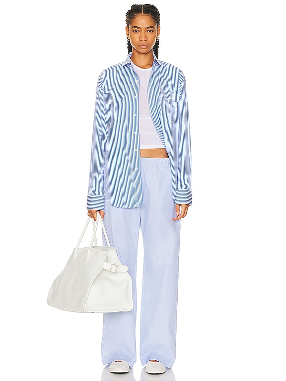 LESET Yoshi Pocket Pant in Blue & White Stripe | FWRD