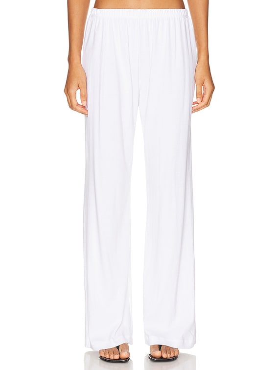 LESET Nando Lounge Pant in White | FWRD