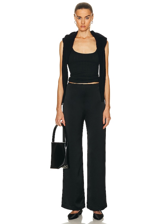 LESET Barb Wide Leg Pant in Black | FWRD