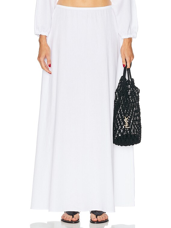 LESET Yoko Maxi Skirt in White | FWRD