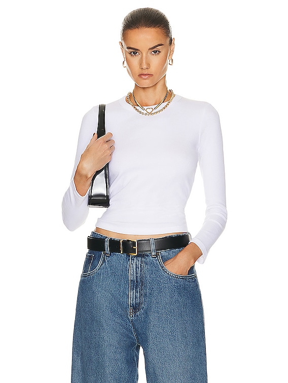 White Long Sleeve Top Women's - Slim Fit