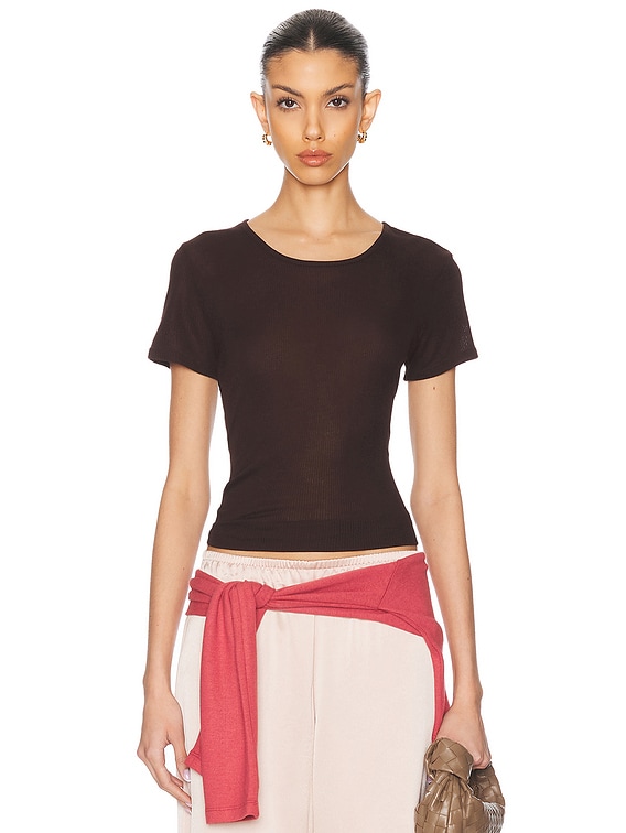 LESET Rozzi Classic Tee in Chocolate | FWRD
