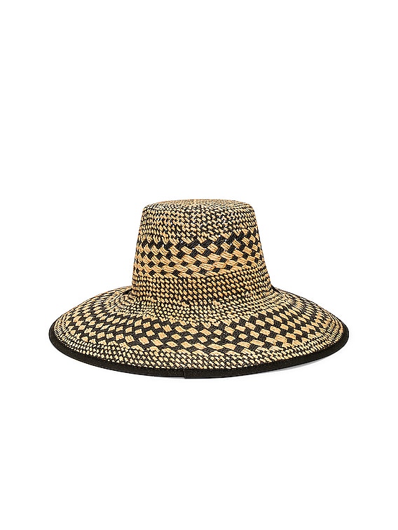 Lele Sadoughi Brielle Checkered Straw Hat in Neutral Night 