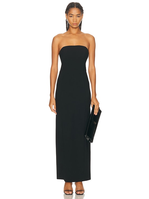 blue dress for baby girl Benson Bustier Leather Maxi Dress (Black)