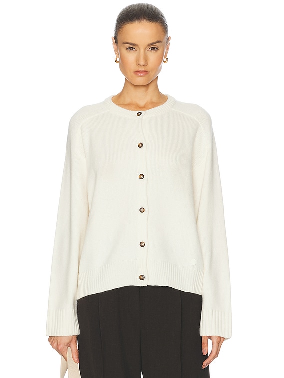 Loulou Studio Aidar Cardigan in Ivory | FWRD
