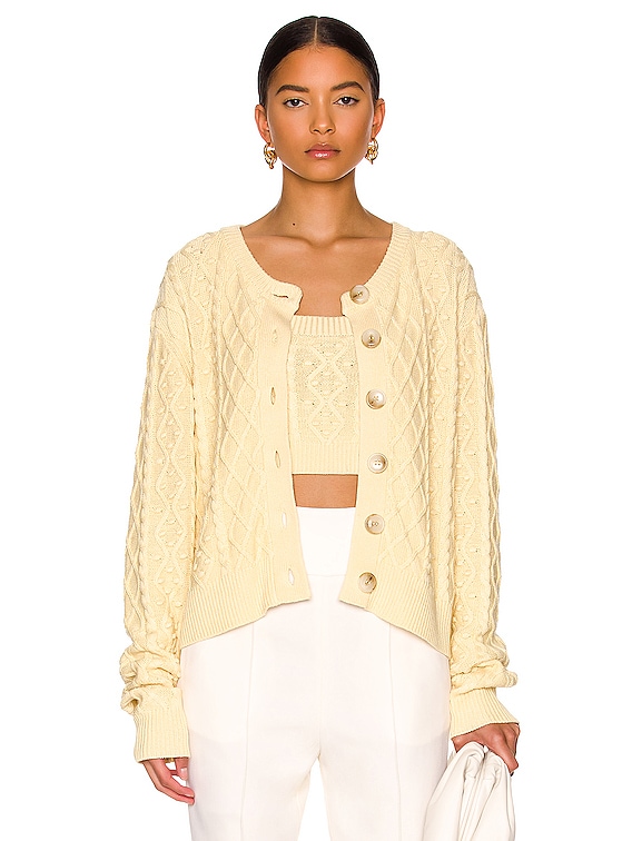 Loulou Studio Vilm Cardigan in Yellow | FWRD