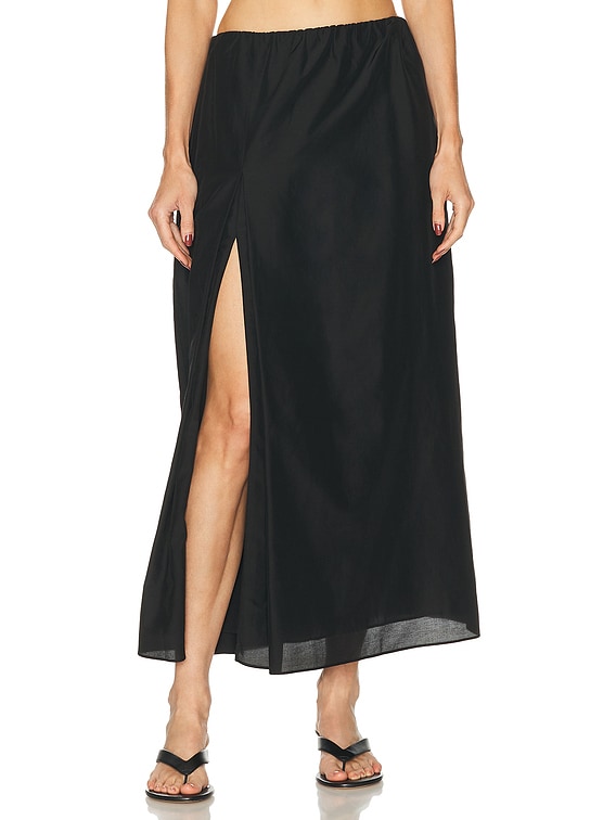 Loulou de Saison Carmen Long Gathered Skirt in Black | FWRD