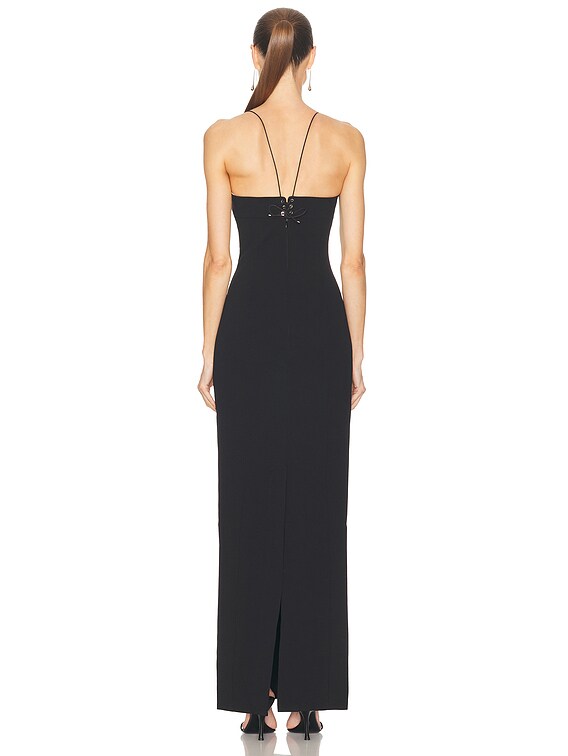 Ludovic de Saint Sernin Cleavage Crepe Maxi Dress - Black