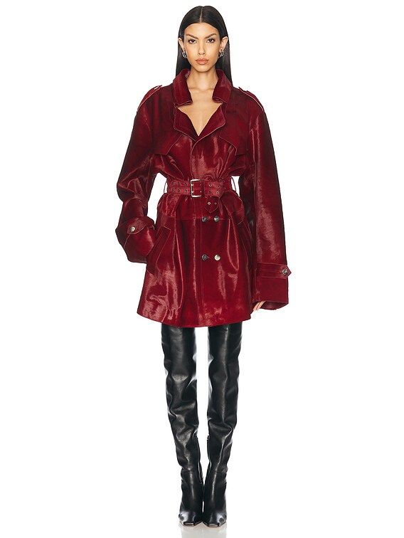 Ludovic de Saint Sernin Honey Trench Coat in Red | FWRD