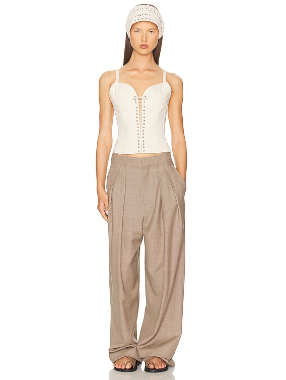 Ludovic de Saint Sernin Cleavage Bustier Top in White Optical | FWRD