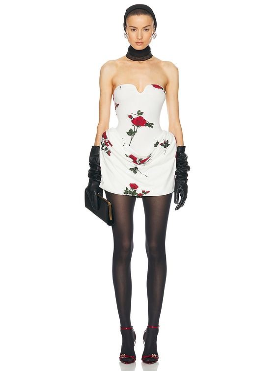 Magda Butrym Draped Mini Dress in White | FWRD