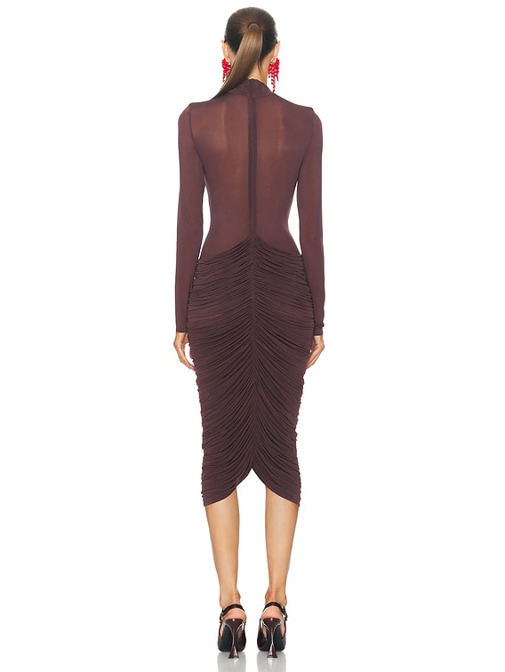 Long Sleeve Sheer Midi Dress