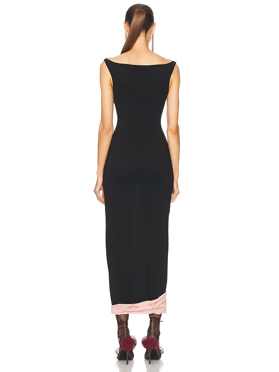 Magda Butrym Square Neck Midi Dress in Black | FWRD