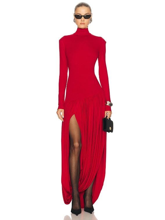 magda butrym long sleeve dress Long-sleeve crepe beach mini dress in light brown