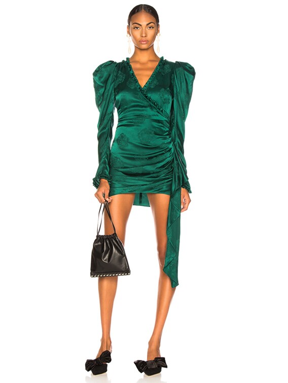magda butrym green dress Magda Butrym red and green flower print ruched strappy mini dress – Loop  Generation main image 0