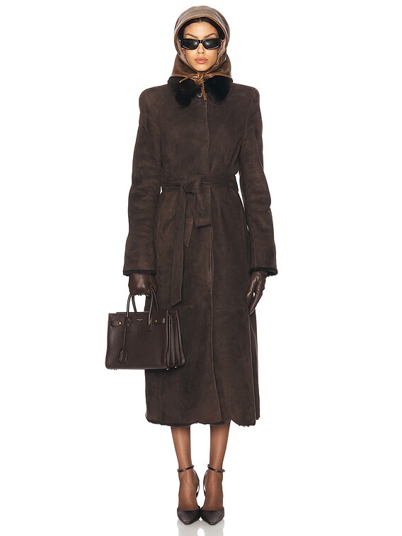MAGDA BUTRYM 987424CREAM 関税送料込 Magda Butrym Shearling Leather Jacket in Brown | FWRD